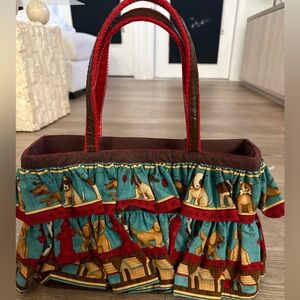 Handmade Colorful Dog Print Women's Bag